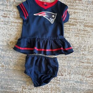 NFL Patriots dress with matching bloomers size 6-12 months